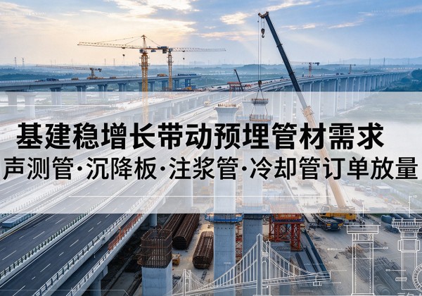 上杭基建稳增长带动预埋监测管材需求，声测管、沉降板、注浆管订单持续放量